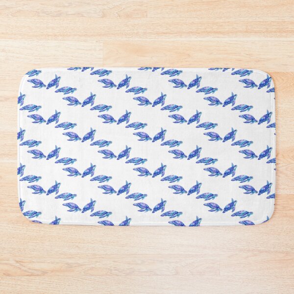 Item preview, Watercolor Sea Turtle Trio in Indigo Blue Poses Upward Level Downward designed and sold by zoughlal.