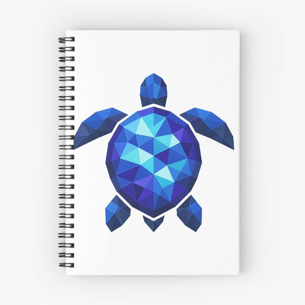 Item preview, Low Poly Geometric Sea Turtle with Faceted Polygon Shell in Blue Indigo Cyan designed and sold by zoughlal.