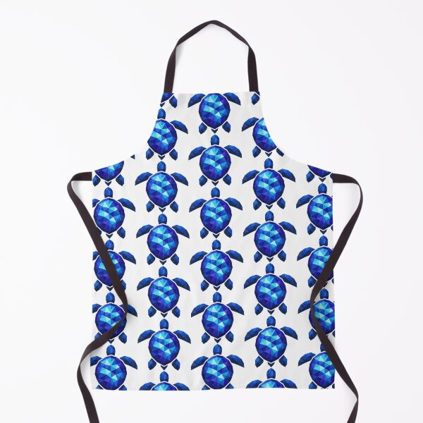 Item preview, Low Poly Geometric Sea Turtle with Faceted Polygon Shell in Blue Indigo Cyan designed and sold by zoughlal.