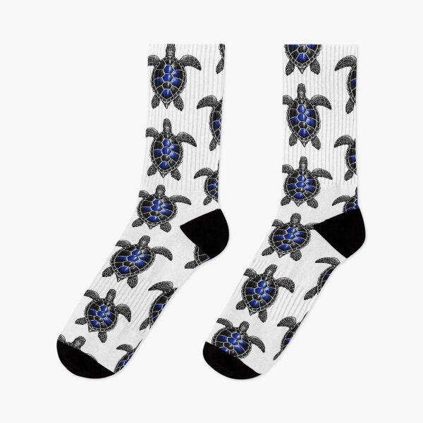 Item preview, Vintage Engraving Style Sea Turtle with Crosshatch Ink and Deep Blue Accent designed and sold by zoughlal.