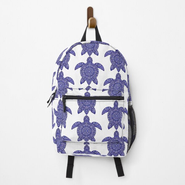 Item preview, Mandala Shell Sea Turtle Ornamental Linework in Indigo Blue Lavender designed and sold by zoughlal.
