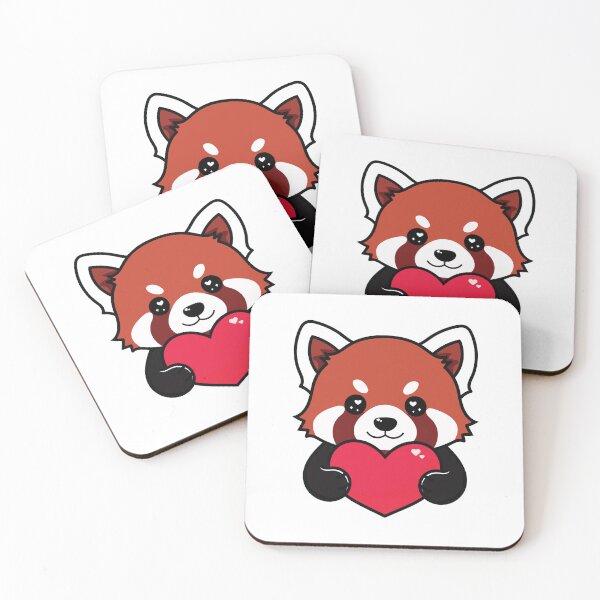Item preview, Cute Red Panda Holding Heart – Kawaii Valentine Animal  designed and sold by MarshallStickerX.