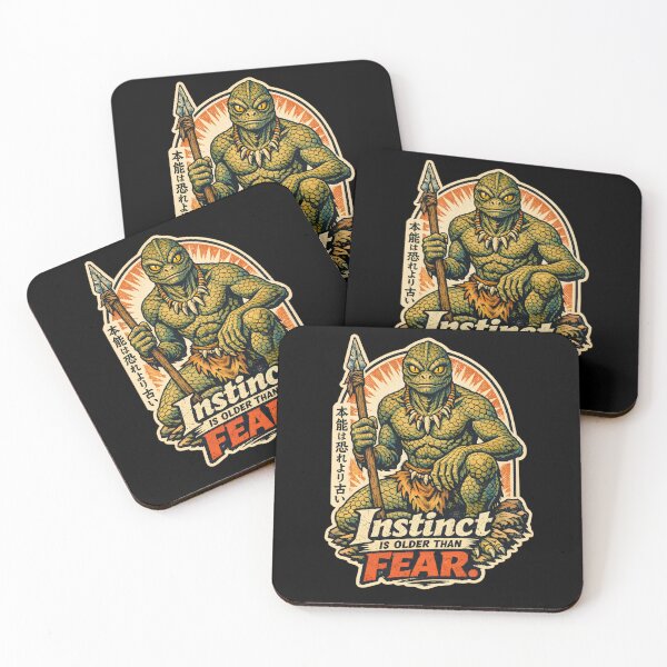 Item preview, Instinct Is Older Than Fear Retro Lizard Warrior Tribal Art - Vintage Reptilian Fighter Fantasy Quote - Primal Strength Survivalist Motivational Design - Warrior Spirit Reptile Creature Art designed and sold by Vivaan Studio.