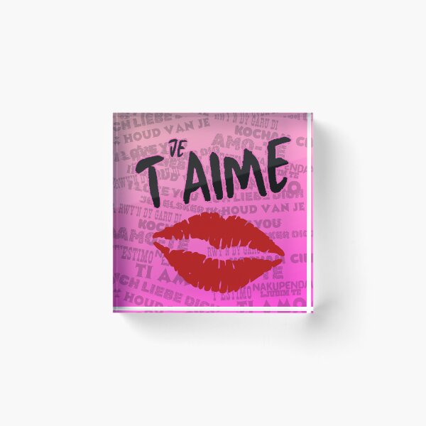 Item preview, Je t'aime cushion and art print designed and sold by HeathWayPrints.