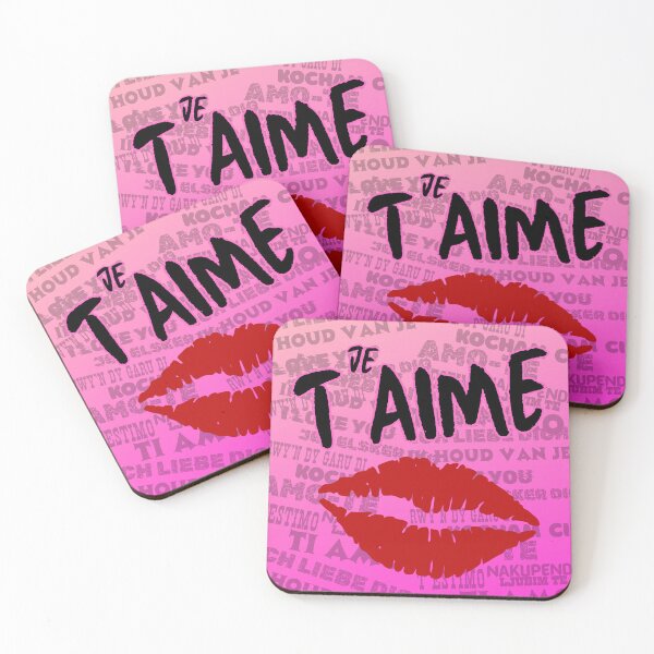 Item preview, Je t'aime cushion and art print designed and sold by HeathWayPrints.