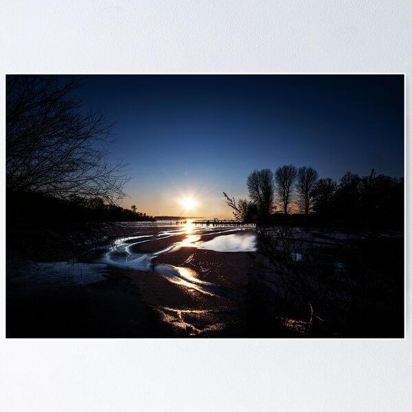 Item preview, Golden illuminated Ice Floes at Sunset designed and sold by Imi Koetz.