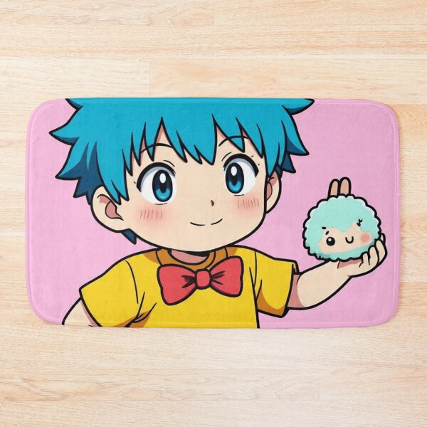 Item preview, Cute Anime Boy Holding Kawaii Plush designed and sold by Artstyle51.