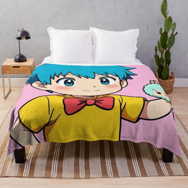 Item preview, Cute Anime Boy Holding Kawaii Plush designed and sold by Artstyle51.