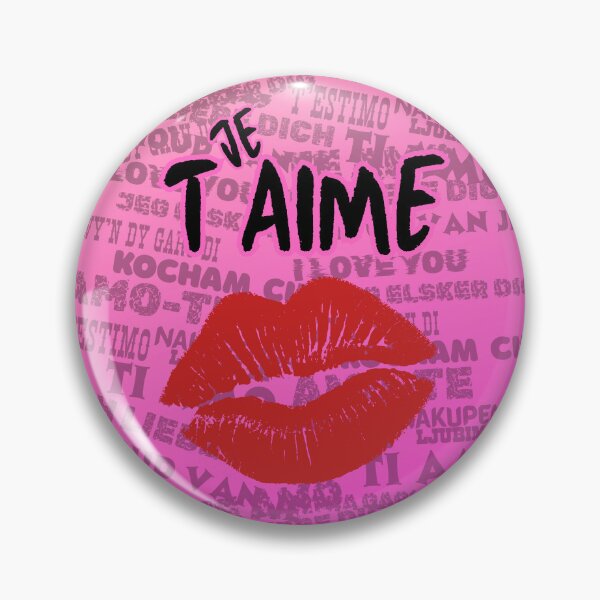 Item preview, Je t'aime clock, apron, t-shirt and pin badge designed and sold by HeathWayPrints.