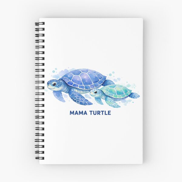 Item preview, Mama Turtle Watercolor Sea Turtle Pair Swimming Side by Side in Ocean Blue designed and sold by zoughlal.