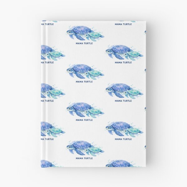 Item preview, Mama Turtle Watercolor Sea Turtle Pair Swimming Side by Side in Ocean Blue designed and sold by zoughlal.