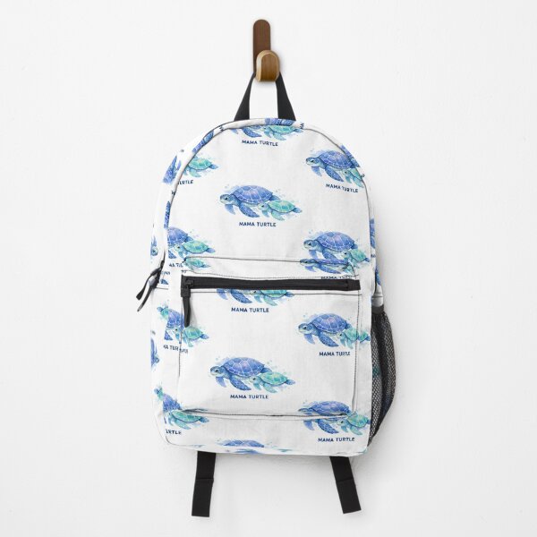 Item preview, Mama Turtle Watercolor Sea Turtle Pair Swimming Side by Side in Ocean Blue designed and sold by zoughlal.