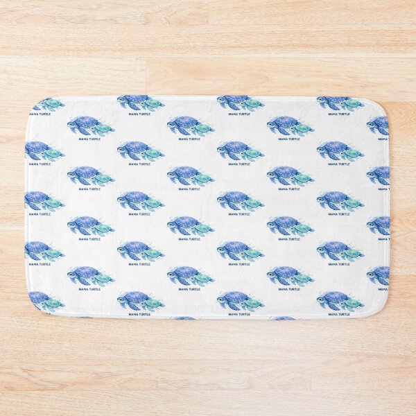 Item preview, Mama Turtle Watercolor Sea Turtle Pair Swimming Side by Side in Ocean Blue designed and sold by zoughlal.