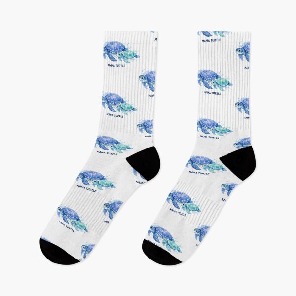Item preview, Mama Turtle Watercolor Sea Turtle Pair Swimming Side by Side in Ocean Blue designed and sold by zoughlal.