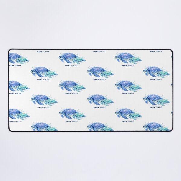Item preview, Mama Turtle Watercolor Sea Turtle Pair Swimming Side by Side in Ocean Blue designed and sold by zoughlal.