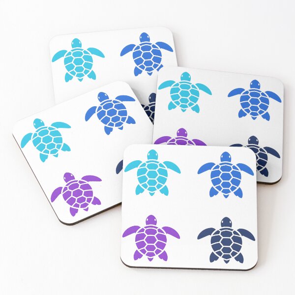 Item preview, Pop Art Sea Turtle 2x2 Grid with Four Bold Blue Purple Color Variations designed and sold by zoughlal.