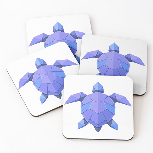 Item preview, Origami Sea Turtle with Folded Facet Look in Periwinkle Sky Blue Slate designed and sold by zoughlal.