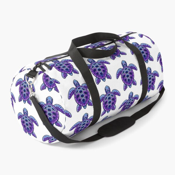 Item preview, Neon Outline Sea Turtle Linework in Electric Blue and Neon Purple High Contrast designed and sold by zoughlal.