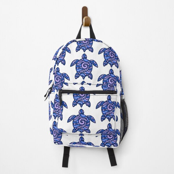 Item preview, Sea Turtle Silhouette with Bold Abstract Pattern Motifs in Navy Blue Lavender designed and sold by zoughlal.