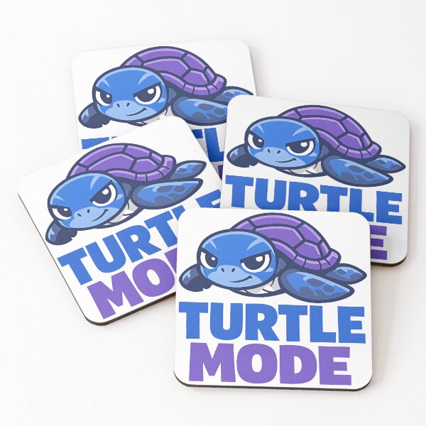 Item preview, Turtle Mode Cute Sea Turtle Cartoon with Determined Cozy Expression and Bold Text designed and sold by zoughlal.