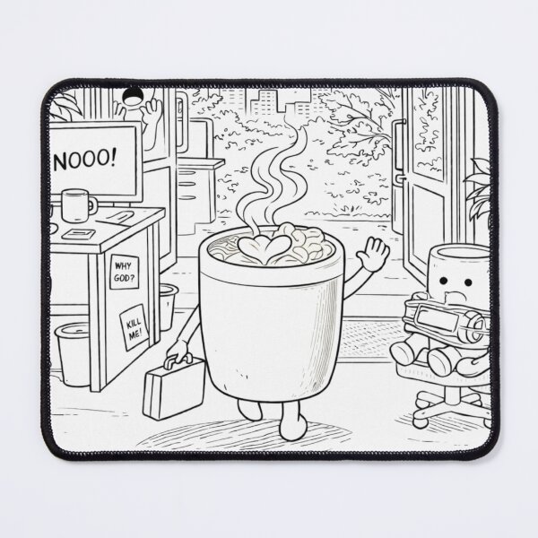 Item preview, Quitting Time – Coffee Leaving the Office (Work Burnout Meme) designed and sold by ComedyInkFactor.