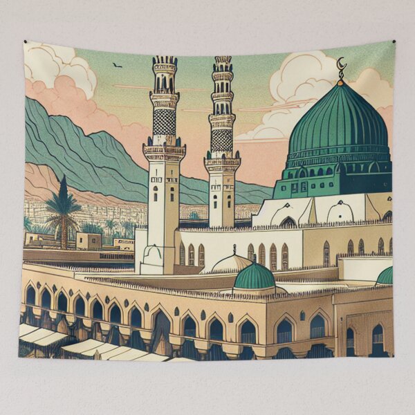 Item preview, Medina & The Green Dome | Ukiyo-e Japanese Woodblock Style Art designed and sold by Vandy Fullam.