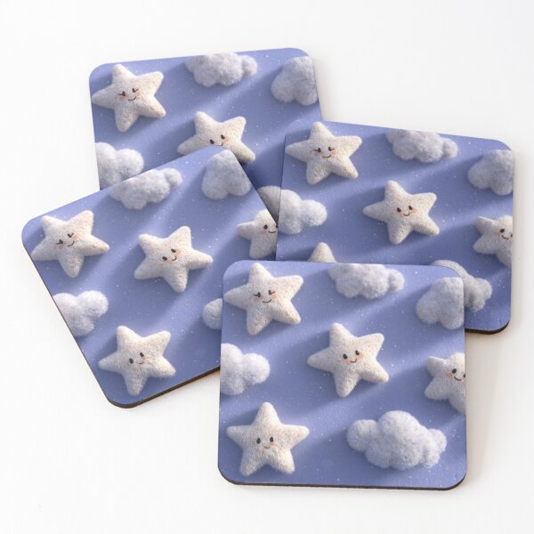 Item preview, Fluffy stars lovely pattern designed and sold by SmileshareShop.