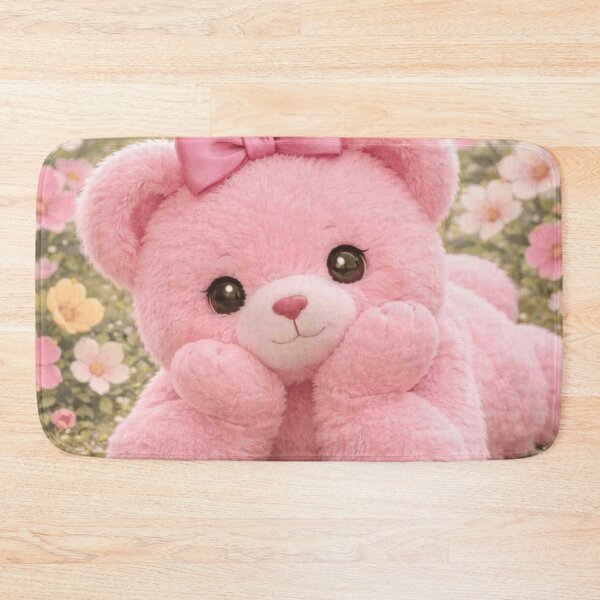 Item preview, Cute Pink Teddy Bear Lying in Flower Garden designed and sold by Artstyle51.