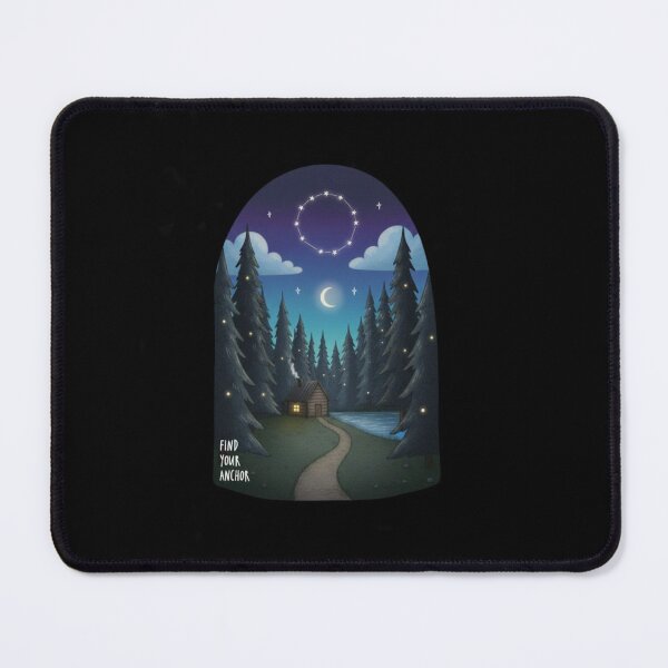 Item preview, Find Your Anchor - Cozy Cabin in Pine Forest Night Landscape designed and sold by spotia.
