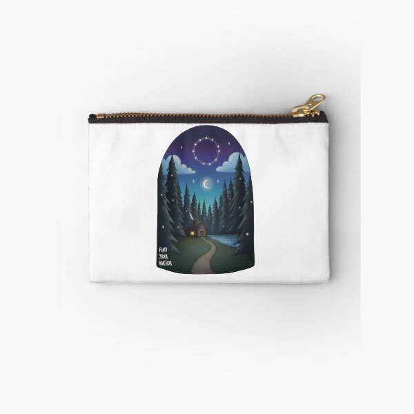 Item preview, Find Your Anchor - Cozy Cabin in Pine Forest Night Landscape designed and sold by spotia.