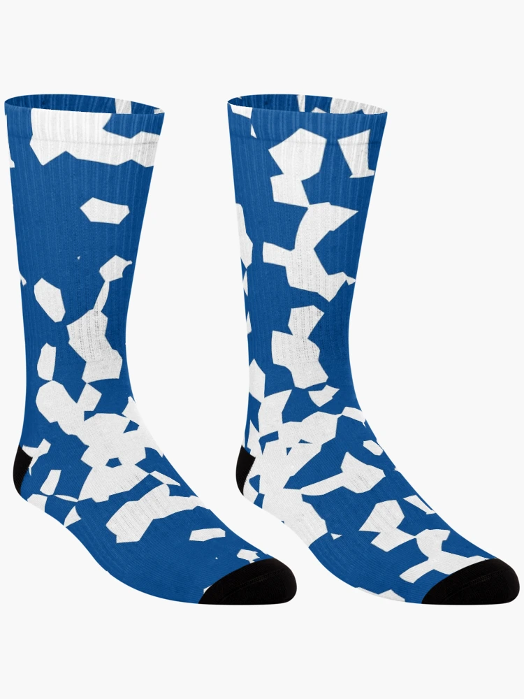 Thumbnail 3 of 5, Socks, Blue White Pattern designed and sold by RASUNED.