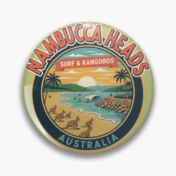 Item preview, Nambucca Heads Australia Vintage Surfing Kangaroo Design designed and sold by Pixel & Beyond.