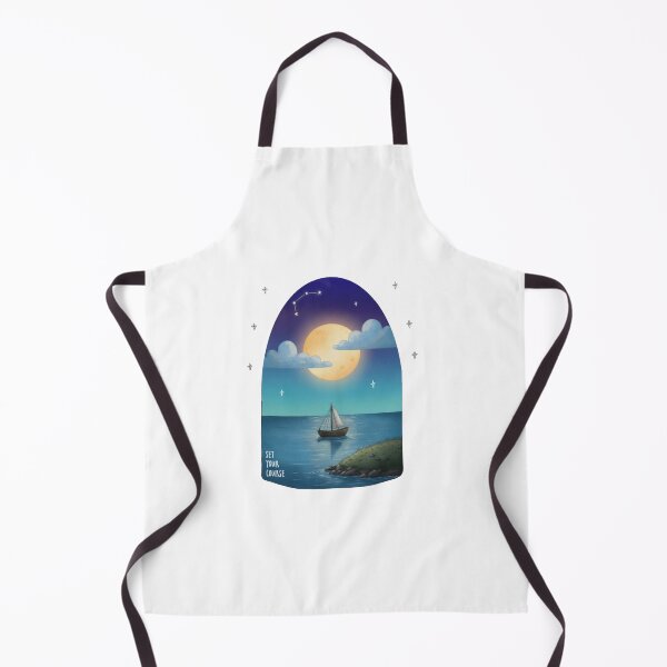 Item preview, Set Your Course - Celestial Moonlight Sailboat Illustration designed and sold by spotia.
