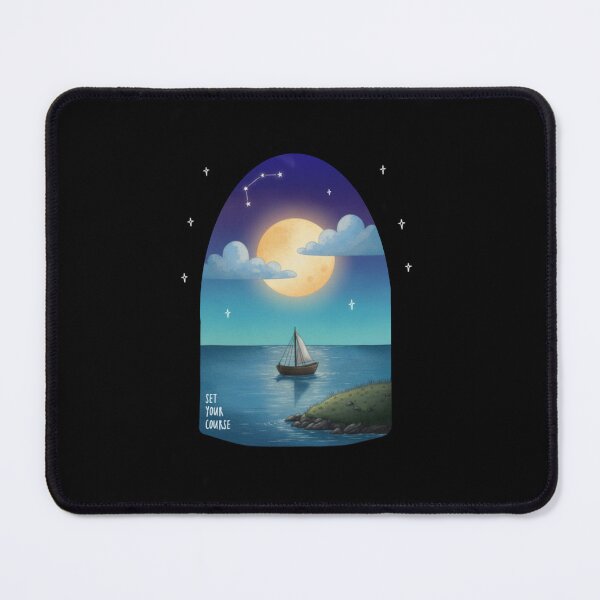 Item preview, Set Your Course - Celestial Moonlight Sailboat Illustration designed and sold by spotia.