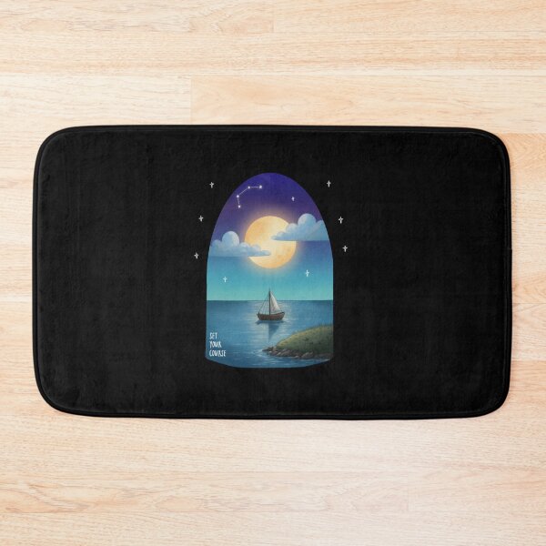 Item preview, Set Your Course - Celestial Moonlight Sailboat Illustration designed and sold by spotia.