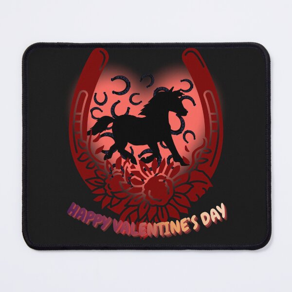 Item preview, Happy Valentine's Day Horse - Heart & Lucky Horseshoes. designed and sold by LunaPrintCo.
