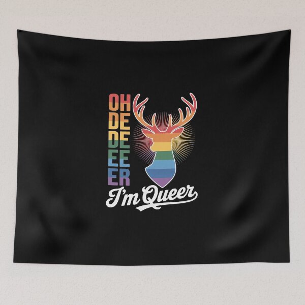 Item preview, LGBT Gay Pride Month Oh Deer Im Queer Rainbow Flag designed and sold by DigitaldeligArt.
