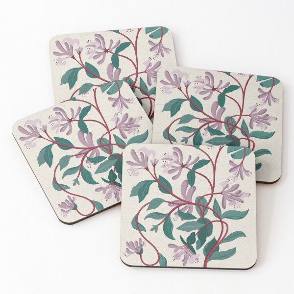 Item preview, Honey suckle on cream marble designed and sold by istolar Pattern design & illustration.