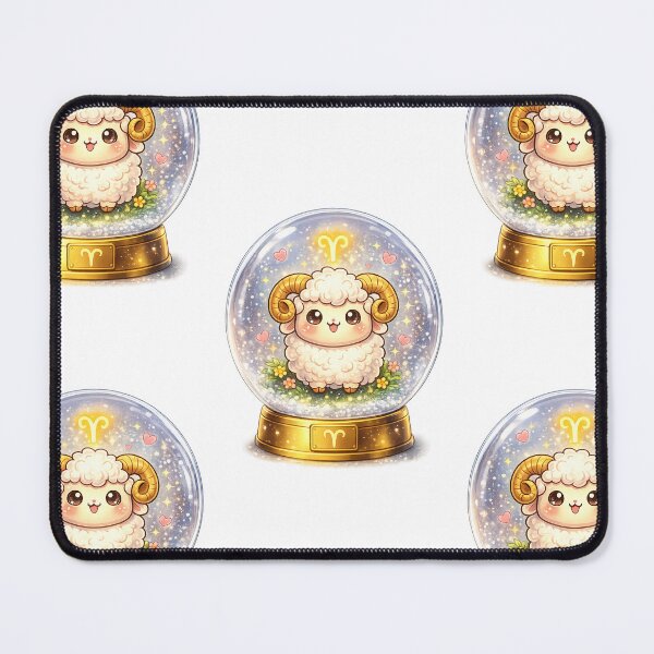 Item preview, Kawaii Aries in a Snow Globe designed and sold by Lolilas.