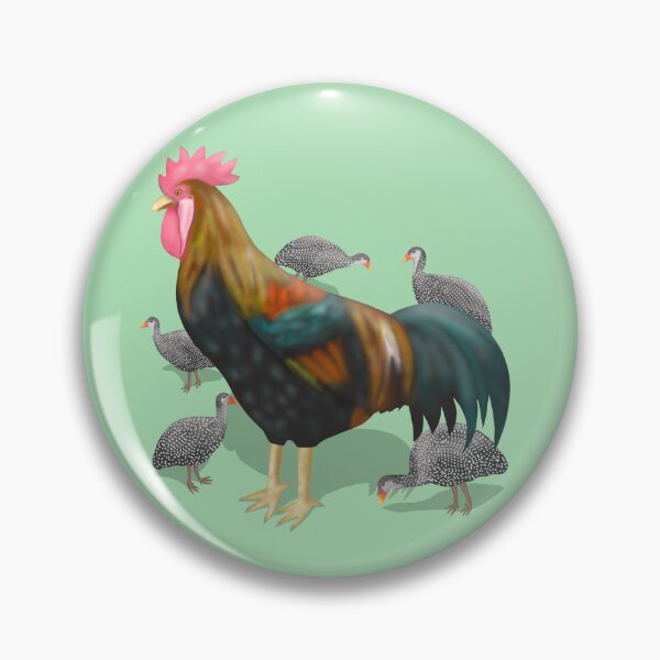 Item preview, Rooster adopts guinea fowl chicks  designed and sold by Daniel Vasco.
