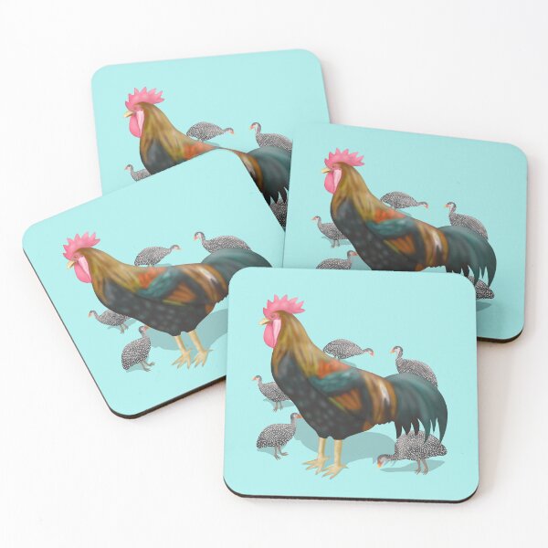 Item preview, Rooster adopts guinea fowl chicks  designed and sold by Daniel Vasco.