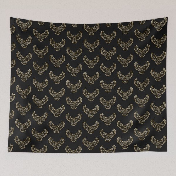 Item preview, Golden Owl with Spread Wings – Majestic Night Bird Illustration designed and sold by Royalsticker.