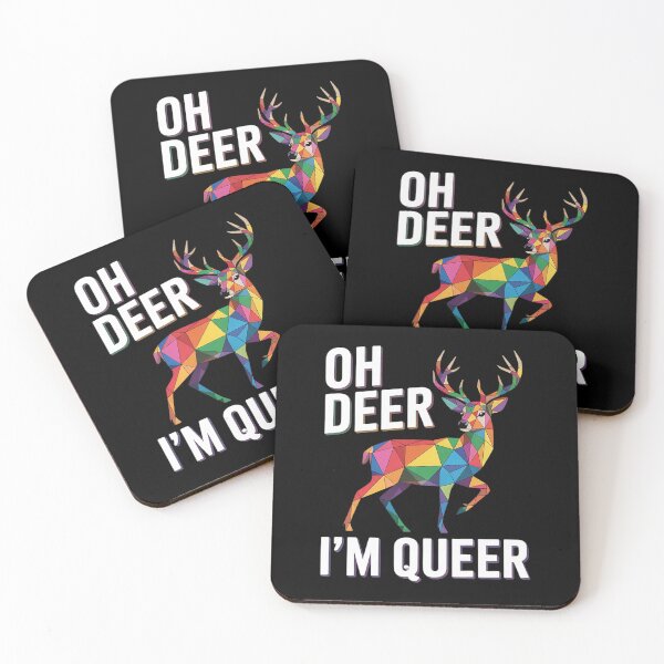 Item preview, LGBT Pride Gay Lesbian March Oh Deer I'm Queer designed and sold by MarryIsMonth.