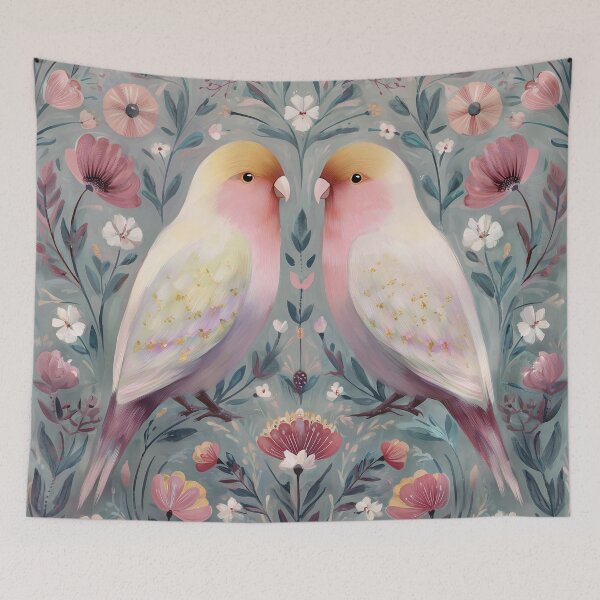 Item preview, Two Love Birds In Scandinavian Art designed and sold by Rtymer.