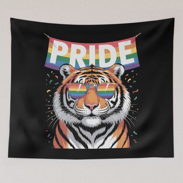 Item preview, LGBT Tiger Gay Pride LGBTQ Rainbow Flag Sunglasses designed and sold by MarryIsMonth.