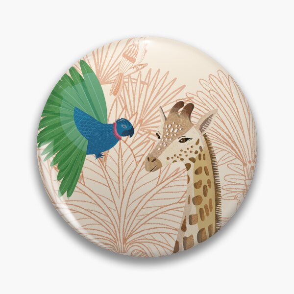 Item preview, giraffe talking with a parrot in sketch jungle  designed and sold by istolar Pattern design & illustration.