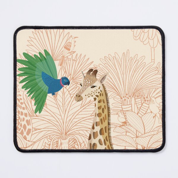 Item preview, giraffe talking with a parrot in sketch jungle designed and sold by istolar Pattern design & illustration.