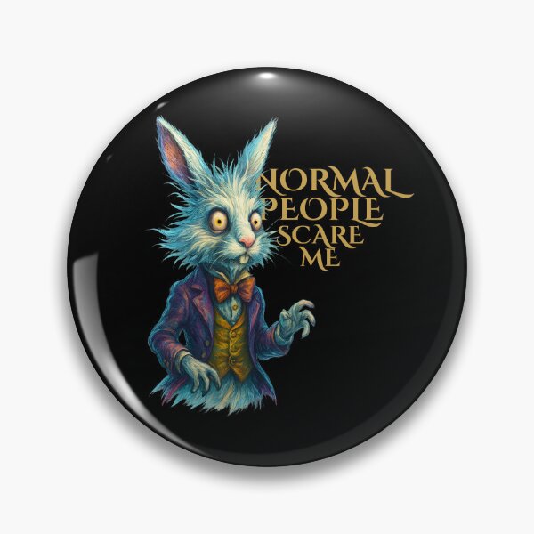Item preview, Normal People Scare Me – Crazy Rabbit Fantasy Statement Illustration designed and sold by SVALANART.