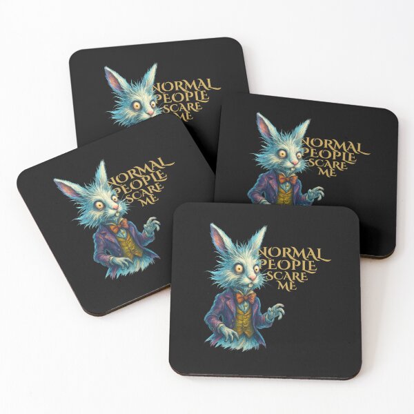 Item preview, Normal People Scare Me – Crazy Rabbit Fantasy Statement Illustration designed and sold by SVALANART.