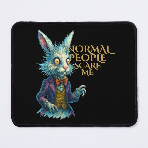 Item preview, Normal People Scare Me – Crazy Rabbit Fantasy Statement Illustration designed and sold by SVALANART.
